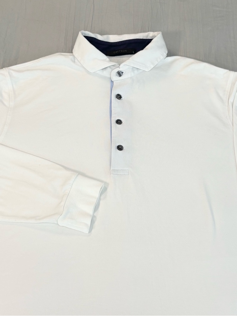 Greyson Long Sleeve Polo Shirt Men’s Large White Pima Cotton Blend - Picture 1 of 8